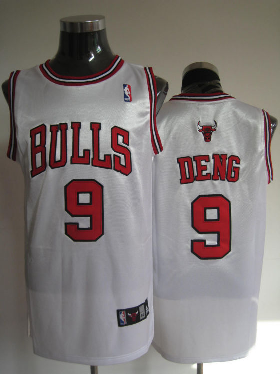 NBA Chicago Bulls 9 Luol Deng Authentic Home White Jersey